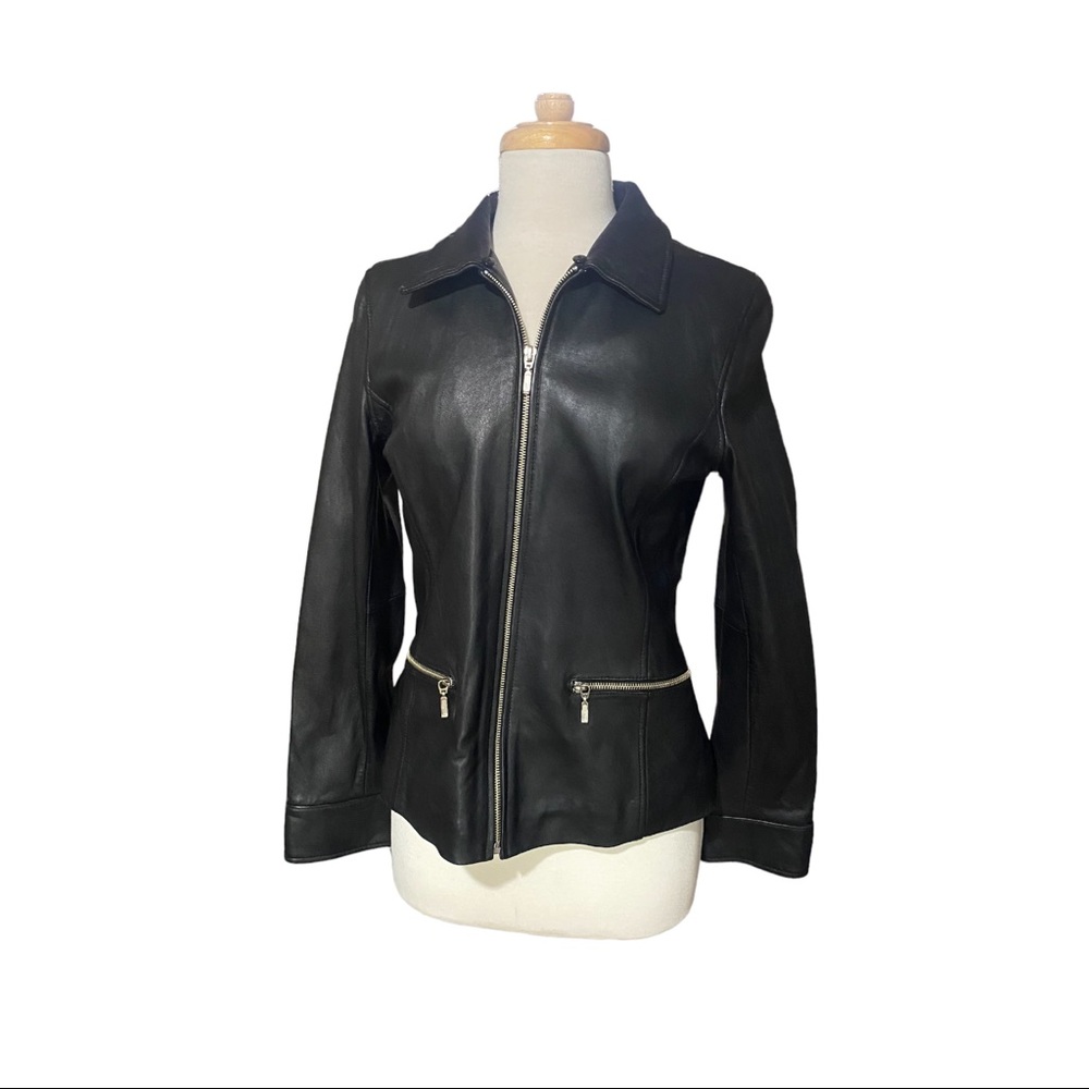 Mossimo Women’s genuine soft leather jacket full zip size S